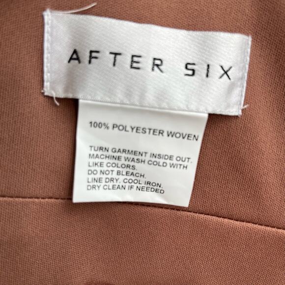 After Six Sienna Brown High Neck Halter Open-Back Evening Gown Plus 20 NWT - Picture 5 of 16